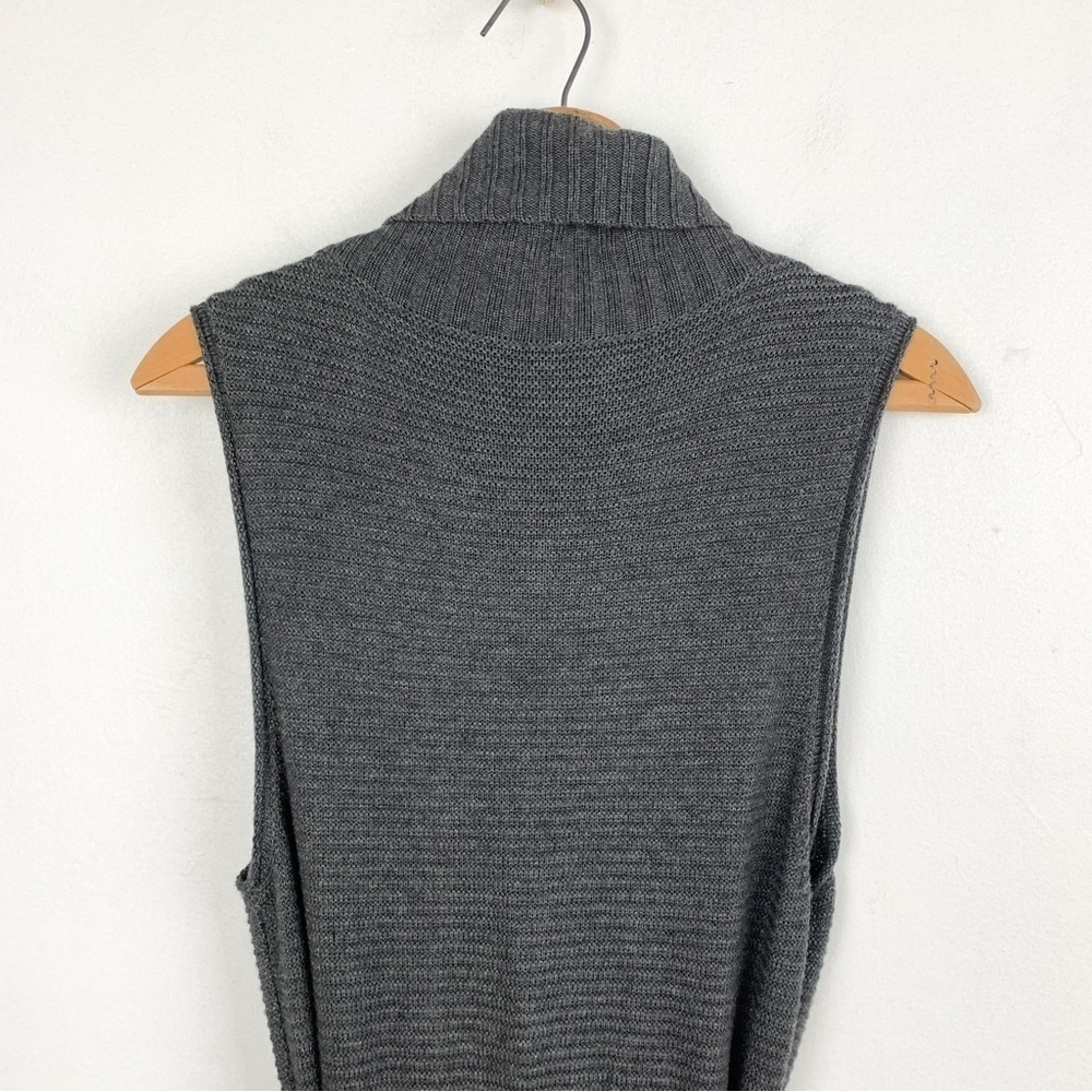 NWOT Laundry by Shelli Segal Gray Knit Cowl Neck Sleeveless Sweater Dress Sz M - Picture 5 of 9